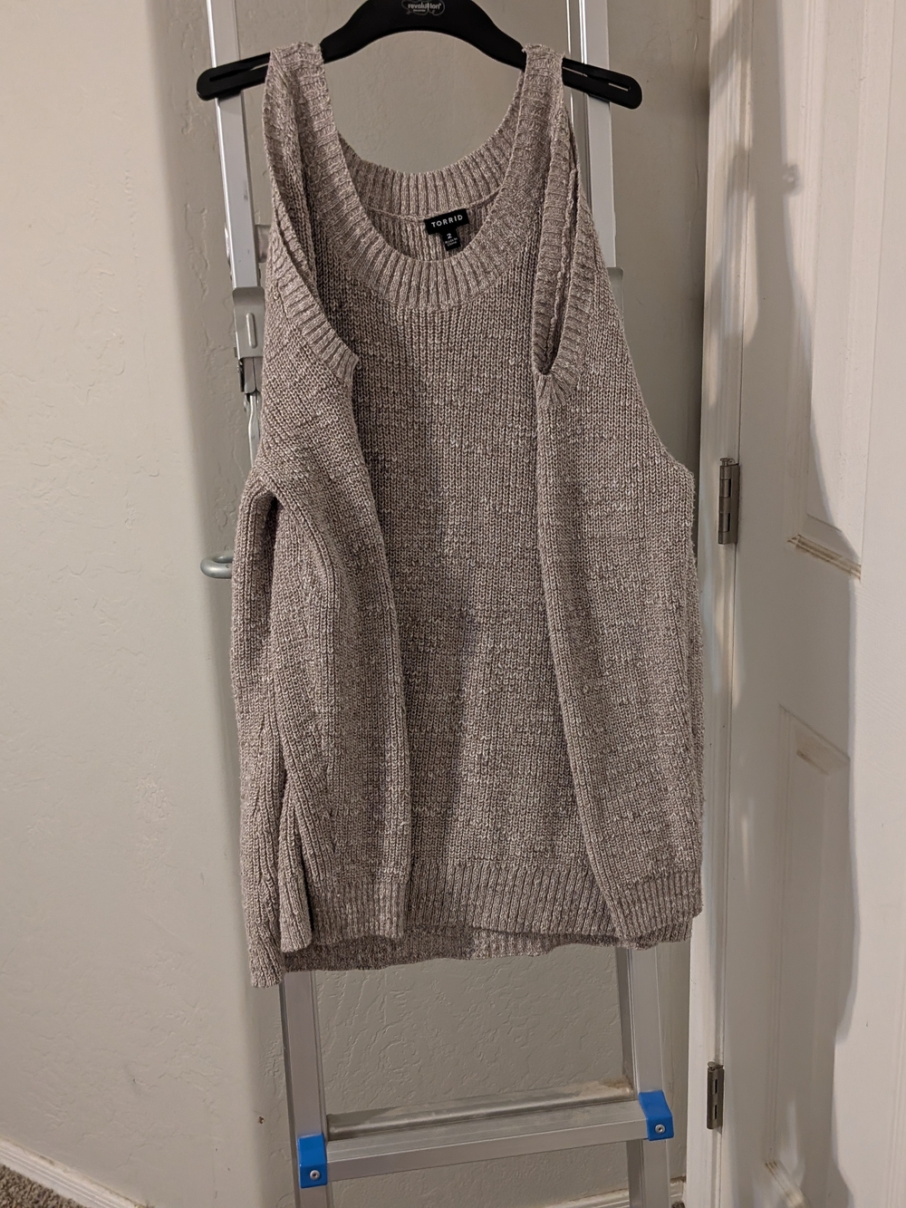 torrid taupe scoop neck knit sleeveless sweater